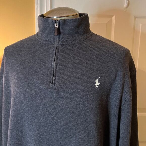 EUC Men's Polo Ralph Lauren Estate Rib Quarter Zip Pullover Gray Size  XXL  2XL - Picture 2 of 3